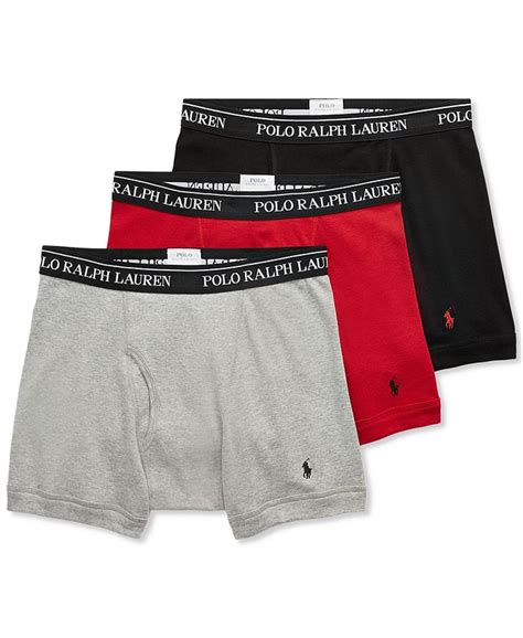 Polo Ralph Lauren Men S 3 Pack Classic Cotton Boxer Briefs Macy S