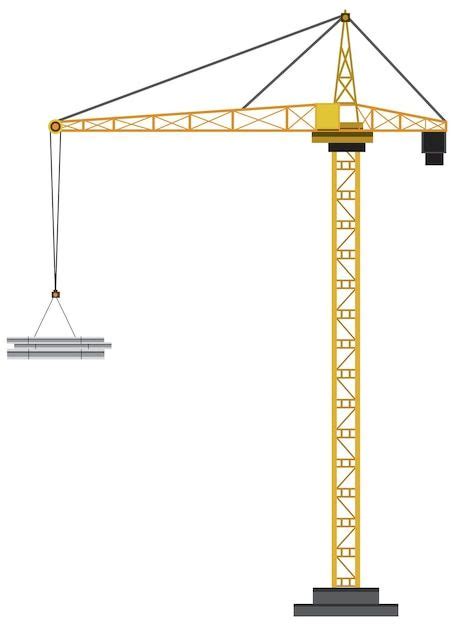 Free Vector Isolated Tower Crane Cartoon Style Grue Chantier Grue