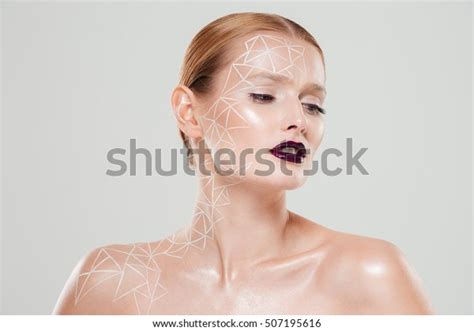 Nude Woman Body Art Looking Away Stock Photo Shutterstock