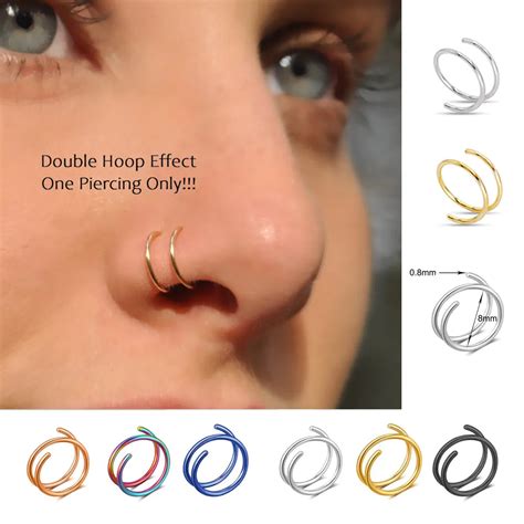 Piercings De Acero Inoxidable De Doble Capa Para La Nariz Para Mujer