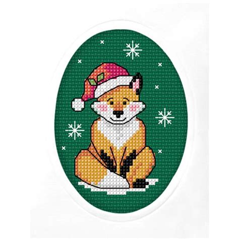 Fox Cross Stitch Christmas Card Kit By Orchidea Stitchtastic