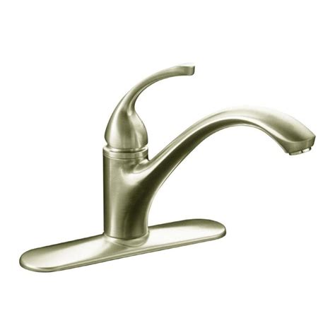 Kohler Forte Vibrant Brushed Nickel 1 Handle Low Arc Kitchen Faucet At