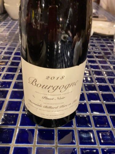 2019 Domaine Billard Père Fils Bourgogne Pinot Noir Vivino US