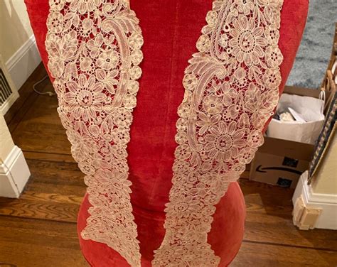 Antique Hand Lace Collar 1800s Antique Lace Long Piece Duchesse Lace Etsy