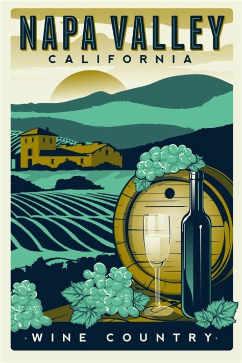 Napa Valley California Wine Country Art Print By Retroprints Society6