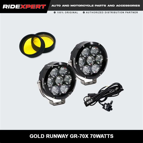 Gold Runway Gr X W Led Auxiliary Motorcycle Fog Lights Trail Riding