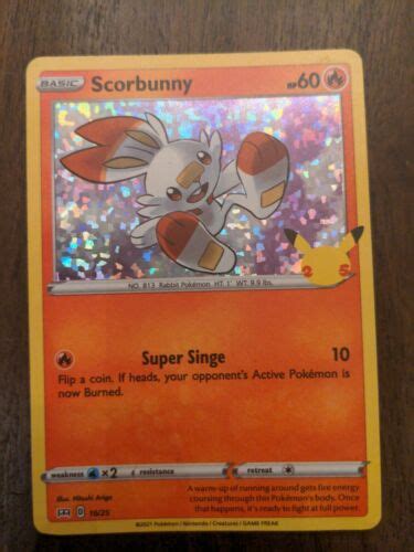 Mavin Mcdonalds Pokemon Card 2021 Hologram Snivy Scorbunny 25th