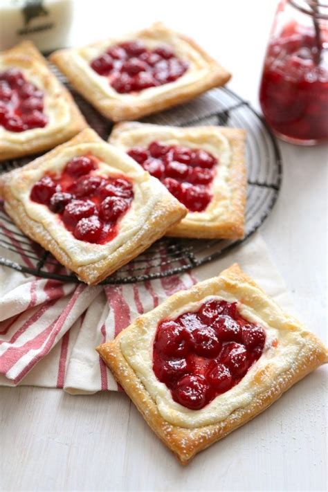 Quick And Easy Cherry Cream Cheese Danishes Recipe Puff Pastry Desserts Puff Pastry Recipes