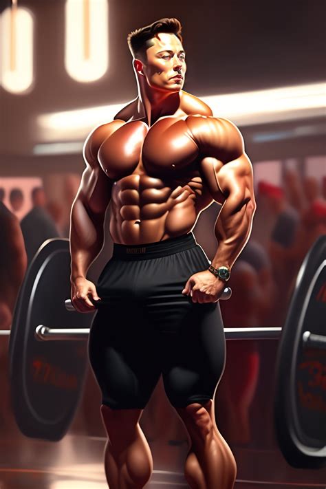 Lexica Bodybuilder Elon Musk Lifting Donuts At The Gym Realistic