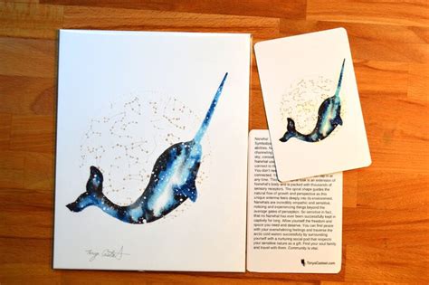 Cosmic Narwhal ORIGINAL Watercolor Painting 9X12 Etsy