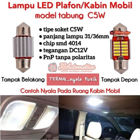 Jual Lampu LED Plafon Kabin Mobil Feston Tabung Festoon SMD 4014 Ukuran