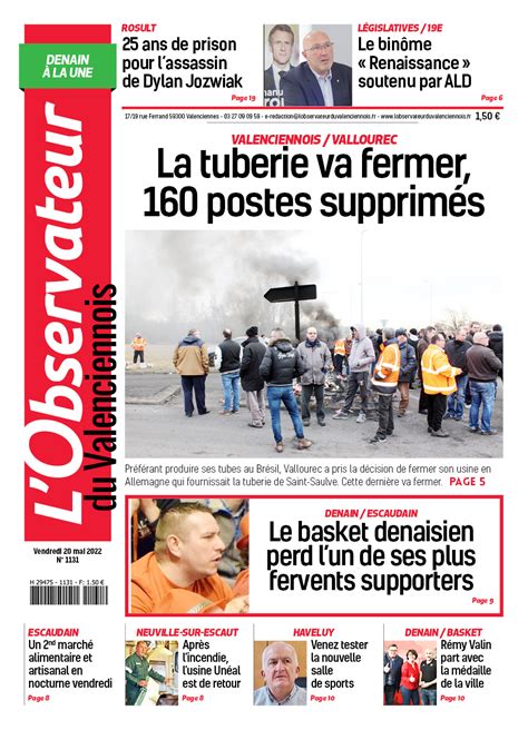 L Observateur Du Valenciennois Denaisis Du Vendredi Mai