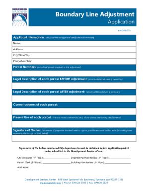 Fillable Online Boundary Line Adjustment Application Boundary Line