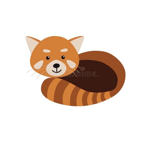 Panda Red Panda Monkey Doll Set Cartoon Vector Illustration Stock