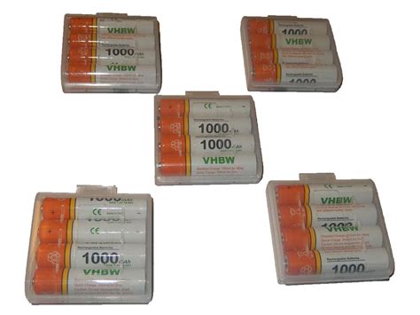 Lot 20 Piles Rechargeables Vhbw AAA Micro R3 HR03 1000mAh Pour