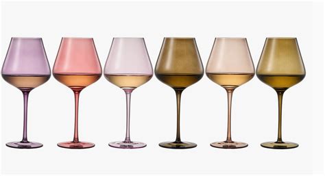 Set of 6 20 oz Colored Crystal Wine Glasses – Nikko Blu Boutique