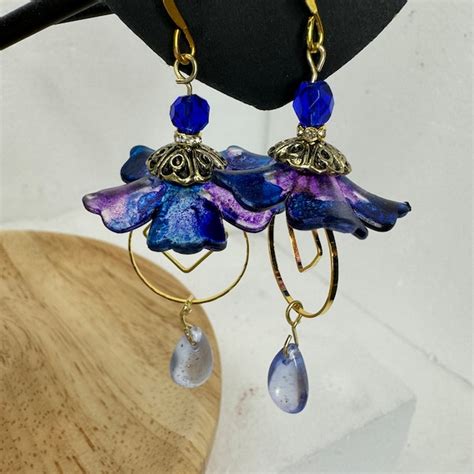 Lucite Flower Earring Etsy