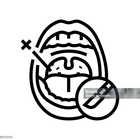 Tonsillectomy Surgery Line Icon Vector Illustration Stock Illustration