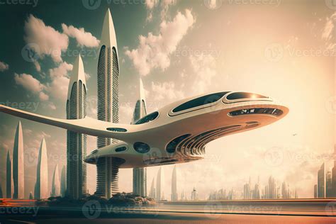 Fantasy city of the future. Futuristic world. . 21984424 Stock Photo at ...