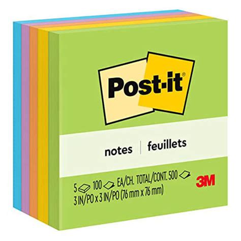 3m Post It 3x3 Pads Bright 5pk 654 5uc Stationery And Office