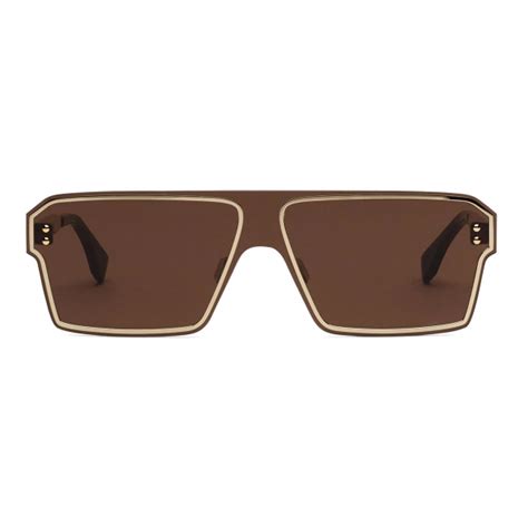 Fendi Fendi Fragment Square Sunglasses Gold Brown Sunglasses Fendi Eyewear Avvenice