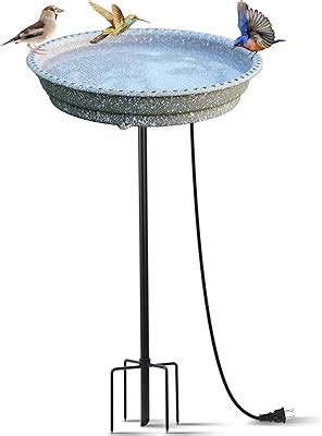 Amazon Qipade Inches Deck Mounted Bird Bath Feeder Bowlmetal