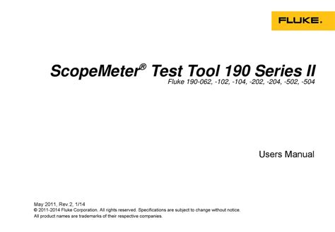 FLUKE SCOPEMETER 190 II SERIES USER MANUAL Pdf Download | ManualsLib