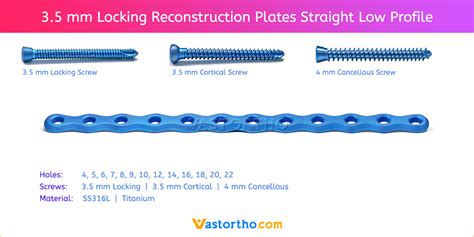 Mm Locking Reconstruction Plates Straight Low Profile