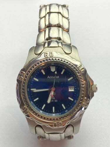 Mens Accurist Wr50 Model Mb040n Blue Dial Wristwatch Available Worldwide Ebay