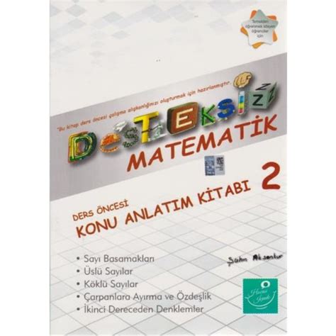 Kartezyen Desteksiz Matematik Ders Öncesi Konu Anlatım Kitabı