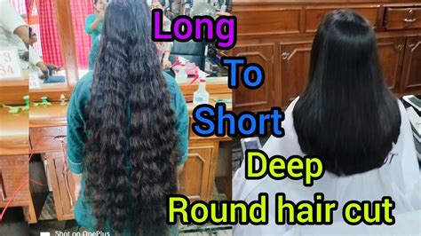 Long To Short Deep U Hair Cut Full Tutorial Youtube