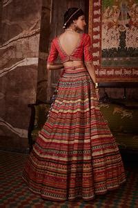 Buy Red Blouse And Lehenga Viscose Silk Embroidered Noor Bridal Set For