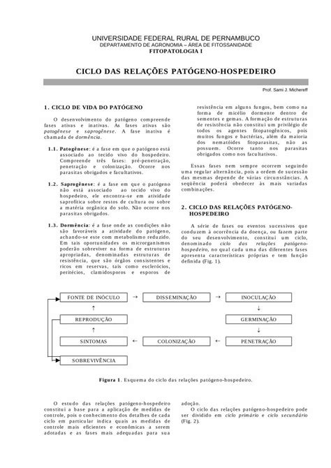 Pdf Ciclo De Relações Patógenohospedeiro Dokumentips