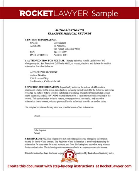 Medical Records Transfer Form Transfer Of Medical Records Template