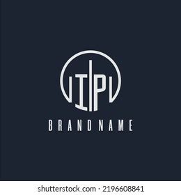 Ip Initial Monogram Logo Circle Style Stock Vector Royalty Free