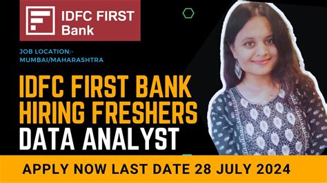 Idfc Bank Bulk Hiring Freshers Experienced Data Analyst Jobs