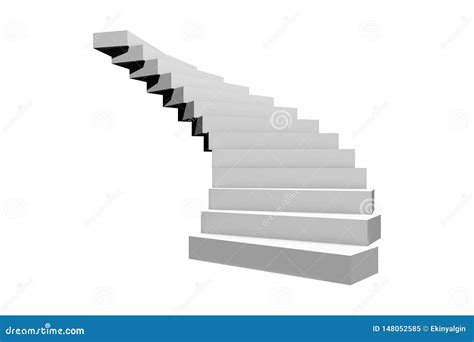 Circural or Spiral Stairway Staircase on White Stock Illustration - Illustration of step, high ...