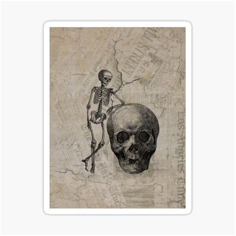 Vintage Halloween Skeleton Sticker For Sale By Dthibian Redbubble