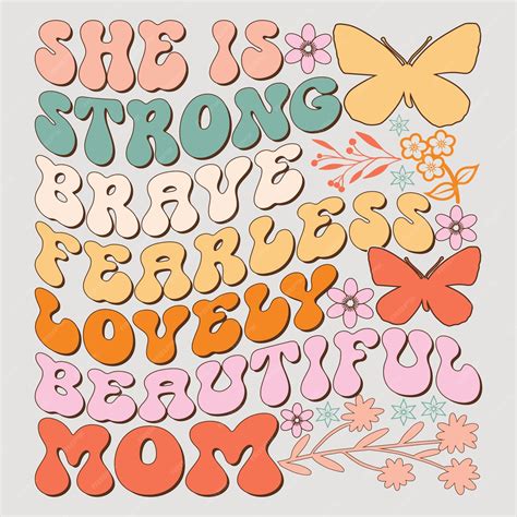 Premium Vector She Is Strong Brave Fearless Lovely Beautiful Mom Mom