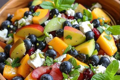 Blueberry Peach Feta Salad Recipestasteful