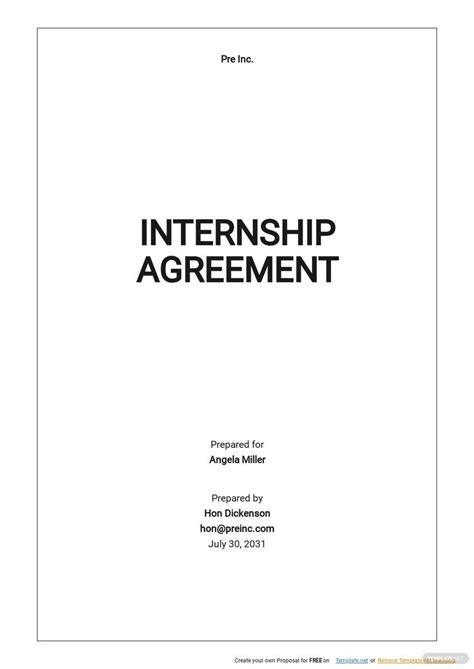 Internship Program Template For Employers