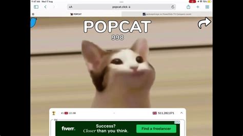 Popcatclick 1 Million Click Hack Malaysia Road To Rank 1 Popcatgames