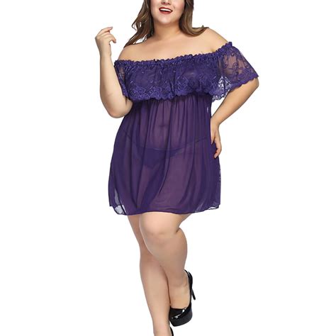 Wreesh Womens Nightgowns Slip Dress Lingerie Plus Size Lingerie Lace G