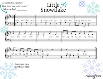 Little Snowflake Sheet Music by Kendra Haden | Teachers Pay Teachers