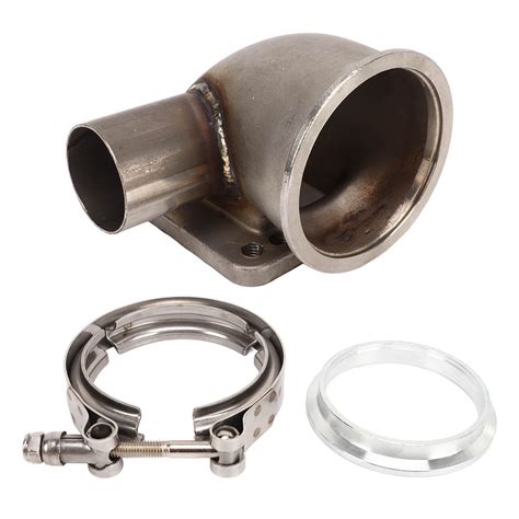 3in V Band Turbo Elbow Adapter 90 Degree Flange Tube Kit With Flange Clamp For T3 T4 Turbine