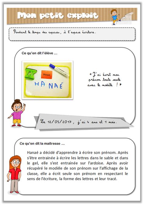 appréciation bulletin maternelle