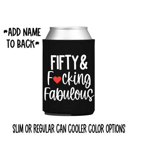 50th Birthday Slim Can Koozies Etsy