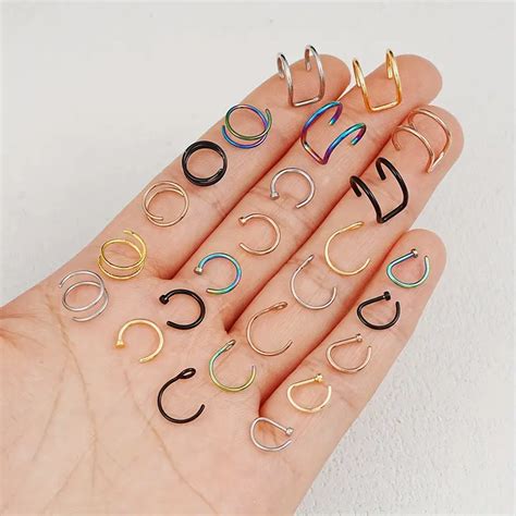 Simple Nose Rings Stainless Steel Jewelry Vintage Punk Style Temu Australia