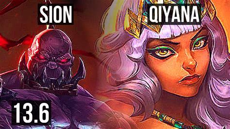 SION Vs QIYANA MID 2 4M Mastery 1500 Games 3 3 12 KR Master