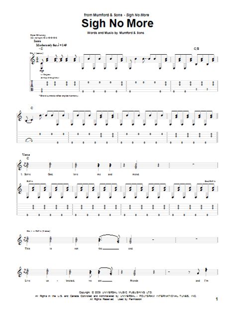 Sigh No More by Mumford & Sons - Guitar Tab - Guitar Instructor